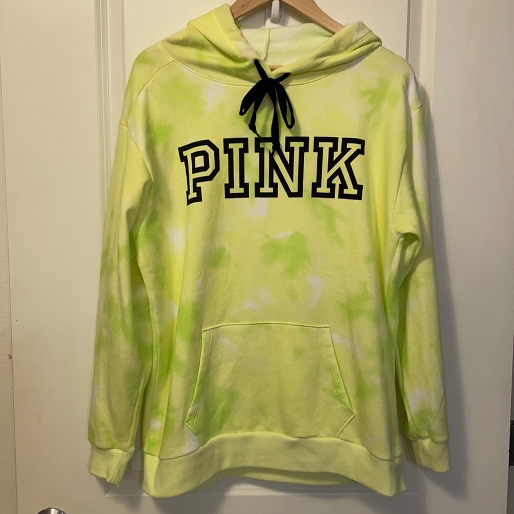 Pink Oversized Sweatshirt Medium Lime Green